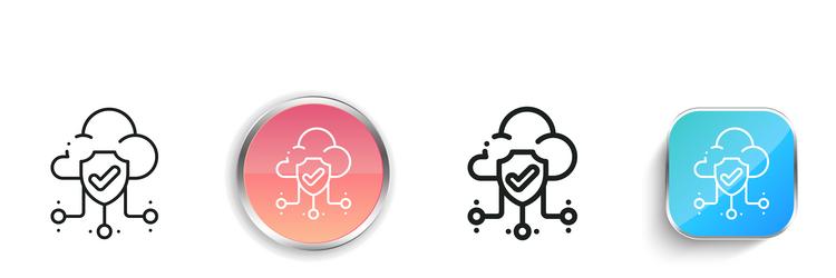 cloud icon thin linear regular and button style vector image