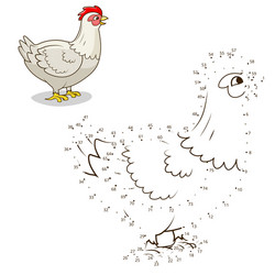 Draw the animal hen chicken educational game Vector Image