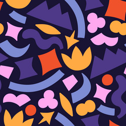 seamless pattern with abstract shapes image vector image