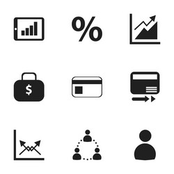 set of 9 editable logical icons includes symbols vector image