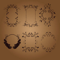 vintage frames and scroll elements vector image