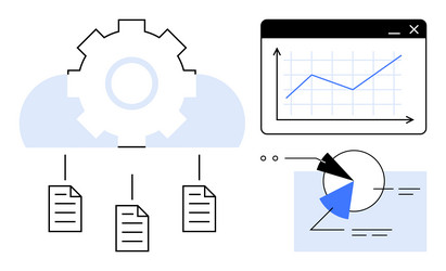 cloud storage mechanism with data analytics vector image