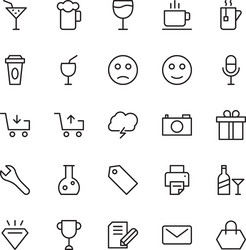 Web and user interface outline icons 11 vector