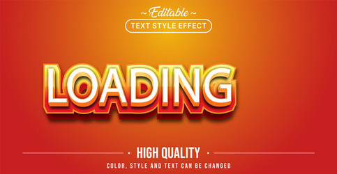 editable text style effect - loading vector