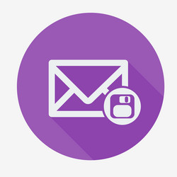 mail icon envelope with floppy disk flat design vector image