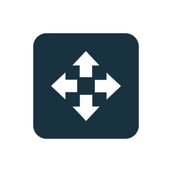 move icon rounded squares button vector image