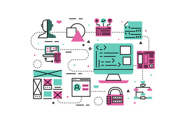 Web Programming Icons vector image