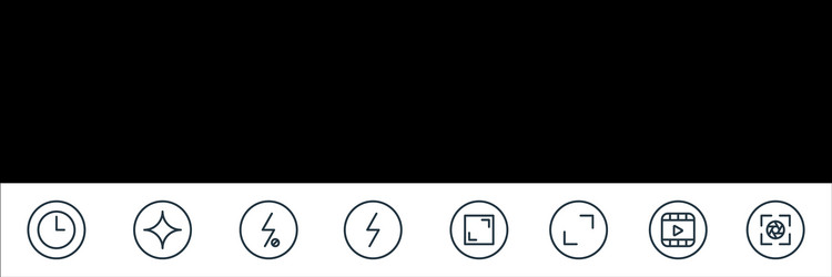 camera line icons linear set quality vector image