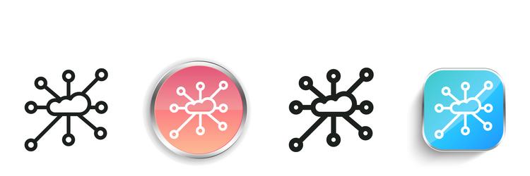 cloud icon thin linear regular and button style vector image