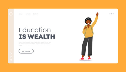 education is wealth landing page template young vector