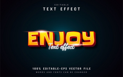 enjoy text - 3d orange gradient effect vector image