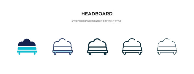 headboard icon in different style two colored vector