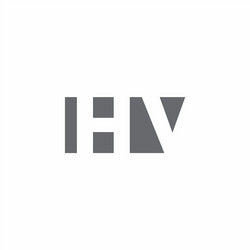 hv logo monogram with negative space style design vector