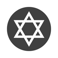 Round star of david icon vector