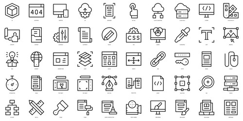 set of thin line web design icons vector image