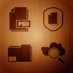 Set search cloud computing psd file document vector