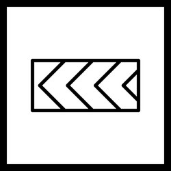 Sharp deviation of route to left road sign icon Vector Image