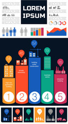 trendy futuristic eco city infographics templates vector