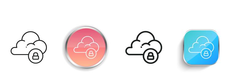 cloud icon thin linear regular and button style vector image