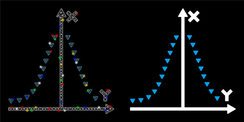 glossy mesh network dotted gauss plot icon vector