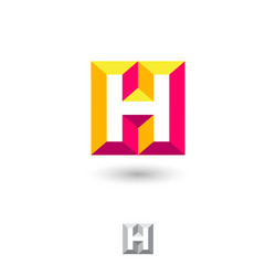 h brick monogram volume illusion vector image