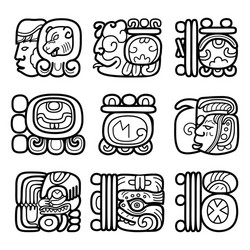 Mayan Hieroglyphs - Ancient Script vector image