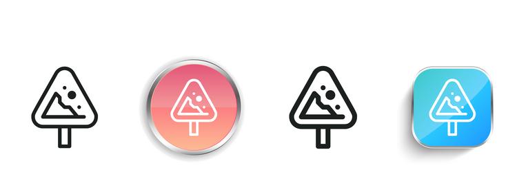 falling rocks icon thin linear regular and button vector image