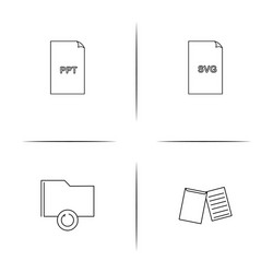 files and folders sign simple linear icon vector image