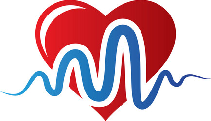 heart beat logo images vector