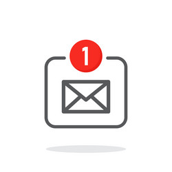 new message icon in flat style incoming inbox vector image