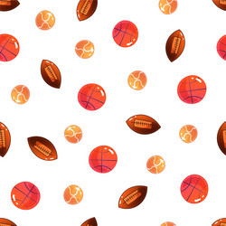 Ball seamless pattern sport background vector