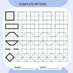 complete pattern tracing lines activity for early vector image