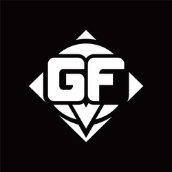 Gf initial logo linked circle monogram Royalty Free Vector