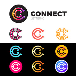 letter c logo icon design template elements set vector