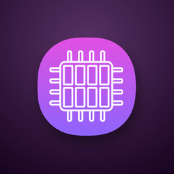 octa core processor app icon vector