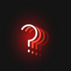 red neon character font on black background vector image