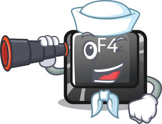 sailor with binocular button f4 in shape vector image
