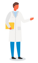 Scientist laboratory assistant or doctor vector