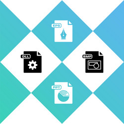 Set dll file document ppt eps and bmp icon vector