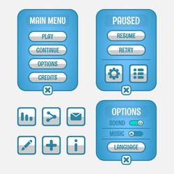 set of game menu selection for rpg and adventure vector image