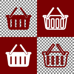 Shopping basket sign white icon Royalty Free Vector Image