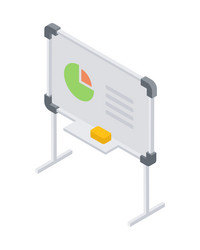 white board with chart for business presentation vector