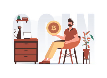concept of mining and extraction bitcoin vector image