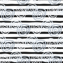 Creative spirals seamless pattern on stripe vector