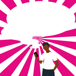Drawing with conversation bubble showing new vector