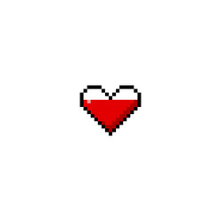 progress bar game menu from heart symbol pixel art vector image