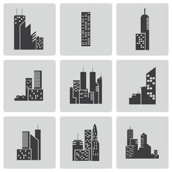 Building Icon Set - Modern Architecture vector image