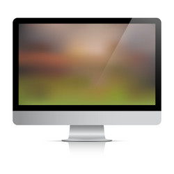 computer monitor with abstract background vector image