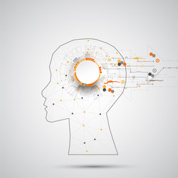 creative brain concept background with triangular vector image