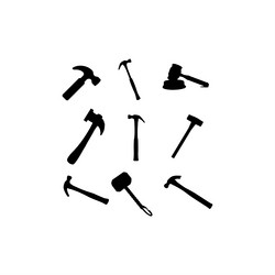 hammer silhouette set creative design vector